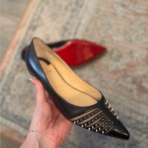 Christian louboutin black flats